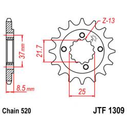 Звездочка передняя JT Sprockets (шаг 520 ) JT JTF1309